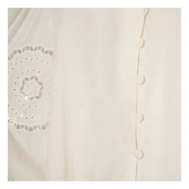 Organic cotton embroidered blouse | Off white