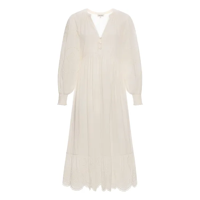 Pantalón ancho de viscosa | Blanco Roto