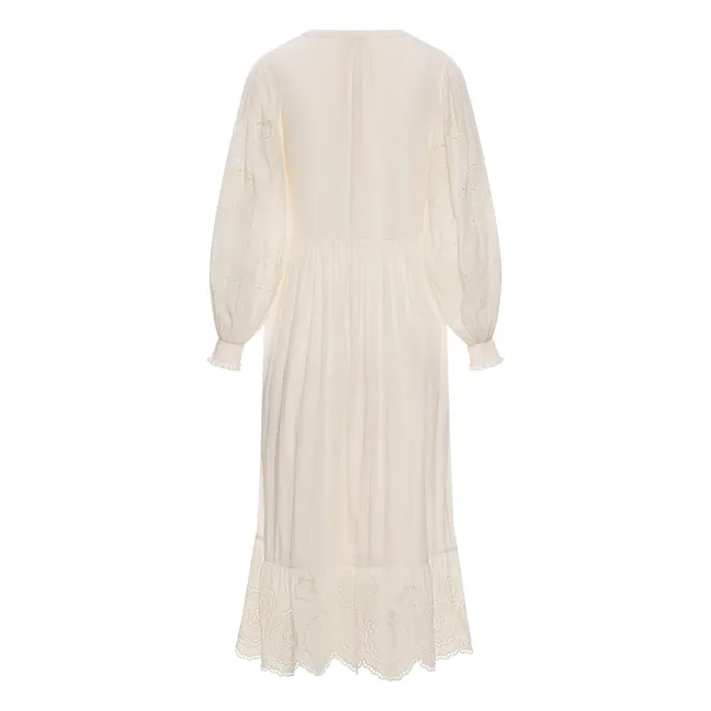 Pantalón ancho de viscosa | Blanco Roto