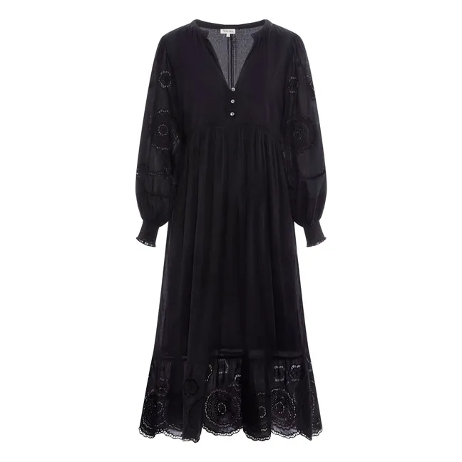 Pantalón ancho de viscosa | Negro