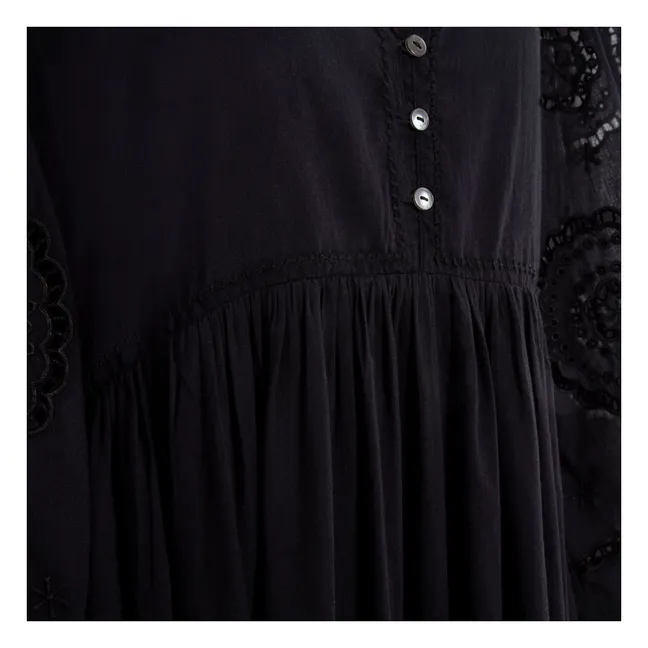 Pantalón ancho de viscosa | Negro