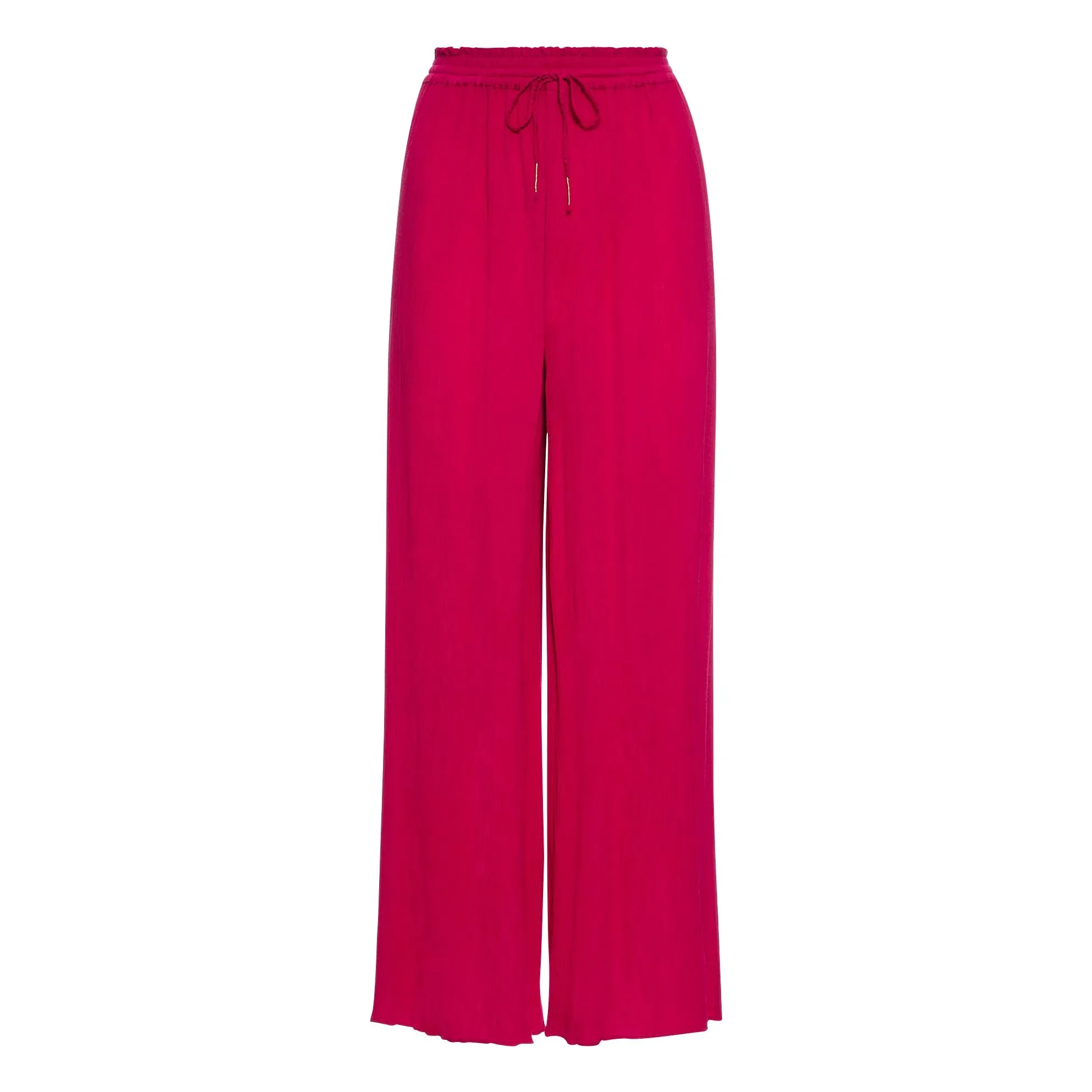 Alma Deia Fuchsia Wide-Leg Viscose Pants