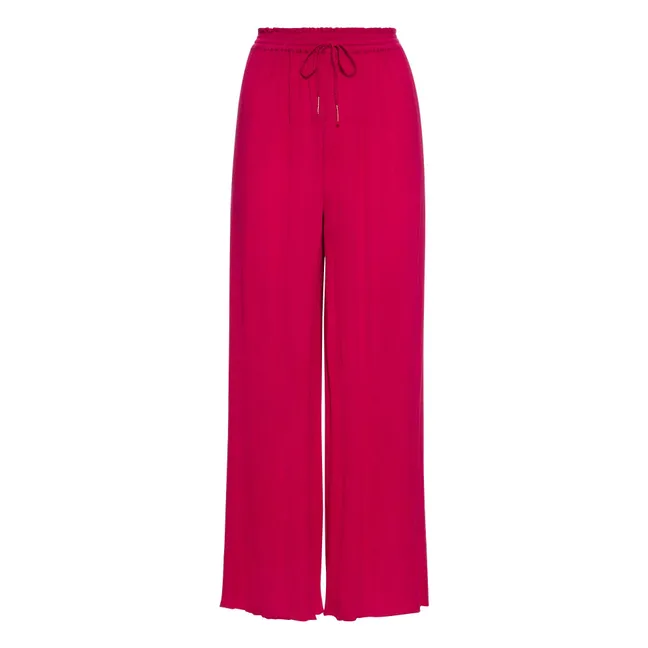 Pantalon Large en Viscose | Rose fuschia