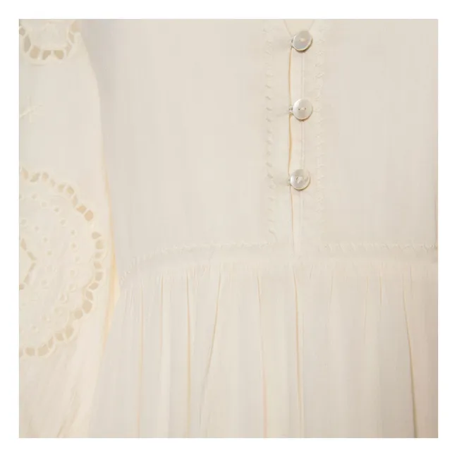 Pantalón ancho de viscosa | Blanco Roto