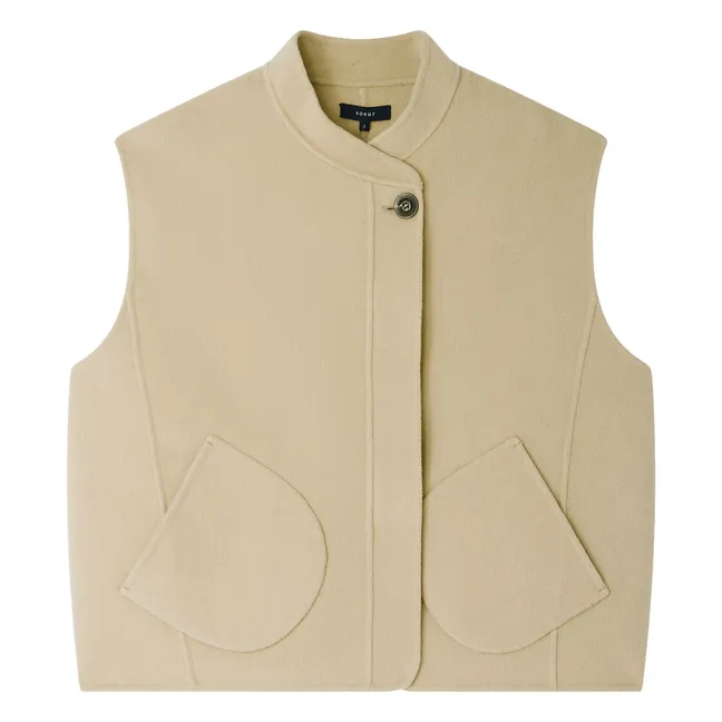 Veste Sans Manches Adeline Laine | Craie
