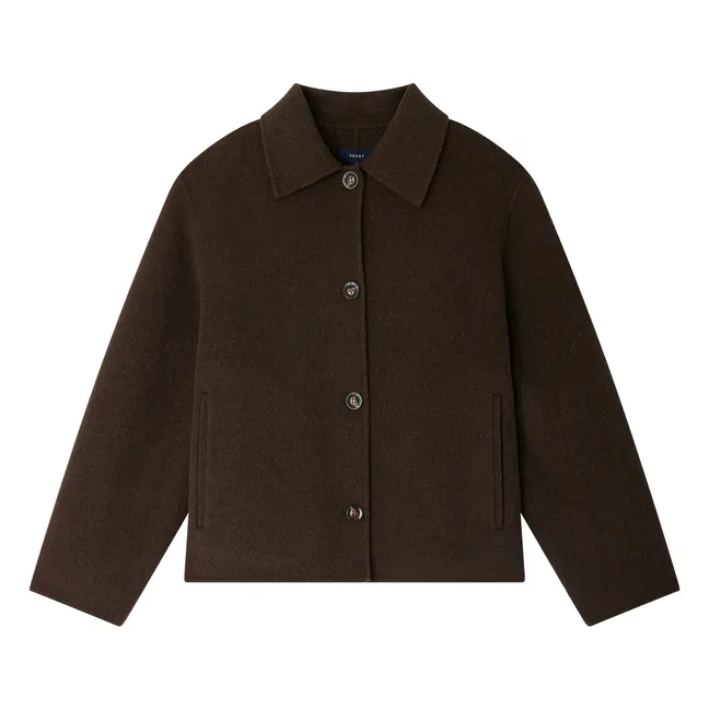 Manteau Gyoda Laine | Brun kaki