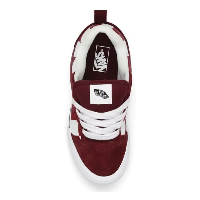 Knu Skool 2-Tone Lace-up Sneakers | Burgundy