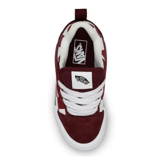 Knu Skool 2-Tone Lace-up Sneakers | Burgundy