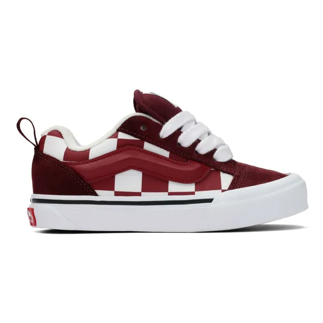 Knu Skool 2-Tone Lace-up Sneakers | Burgundy