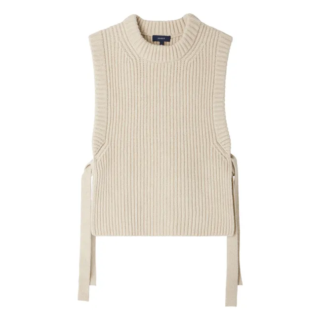 Firmus Merino Wool Sleeveless Sweater | Heather white