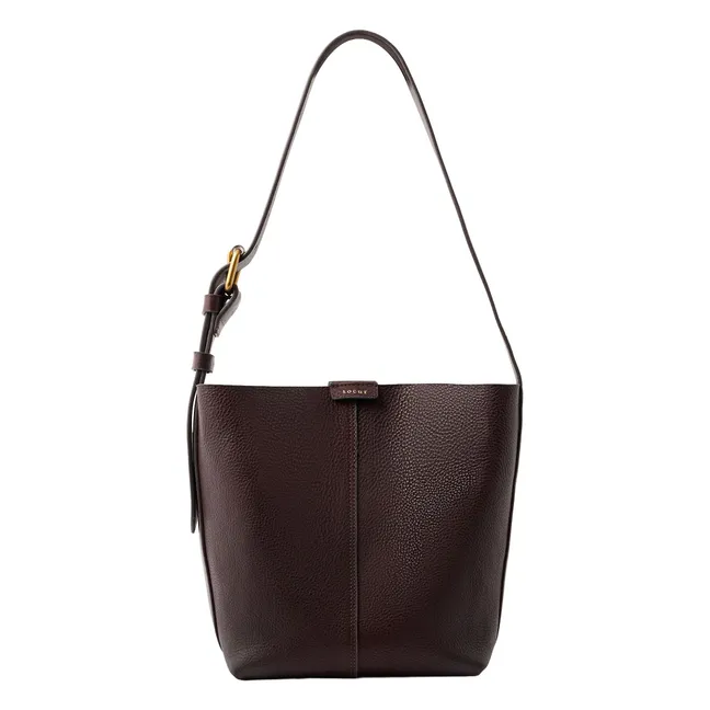 Saudade Mini Grained Leather Bag | Brown