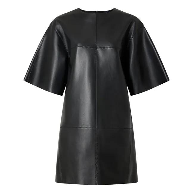 Vestido de piel Gisele | Negro
