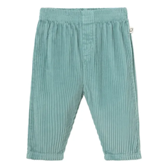 Pantalon Miki Velours Côtelé Coton Bio | Vert d'eau