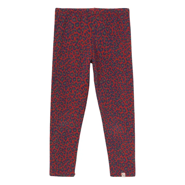 Legging Léopard Coton Bio | Rouge