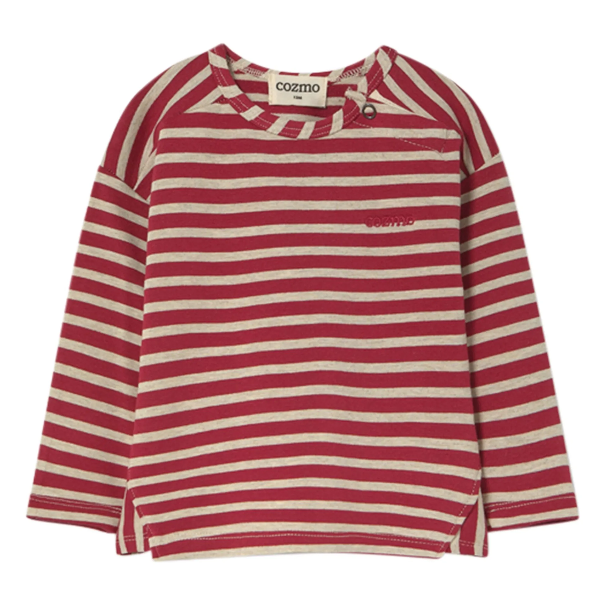 Cozmo Burgundy Joel Baby Stripes Organic Cotton T-Shirt