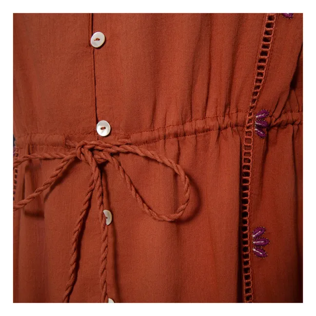 Vestido kaftán bordado de algodón ecológico | Siena