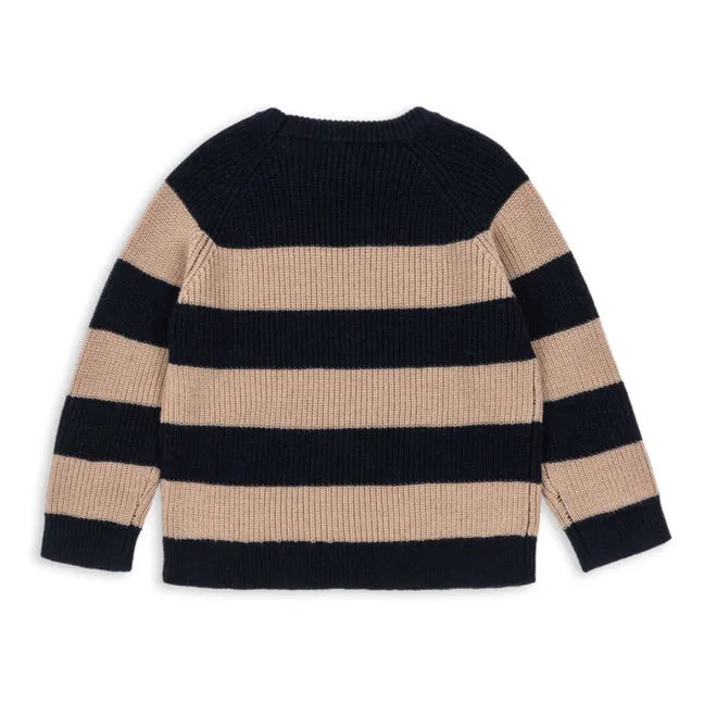 Jersey de lana merino a rayas Vitum | Azul oscuro