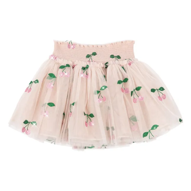 Jupe Tullie Cerises Tulle | Rose pâle