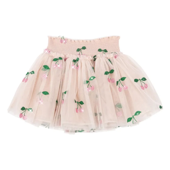 Jupe Tullie Cerises Tulle | Rose pâle- Image produit n°1