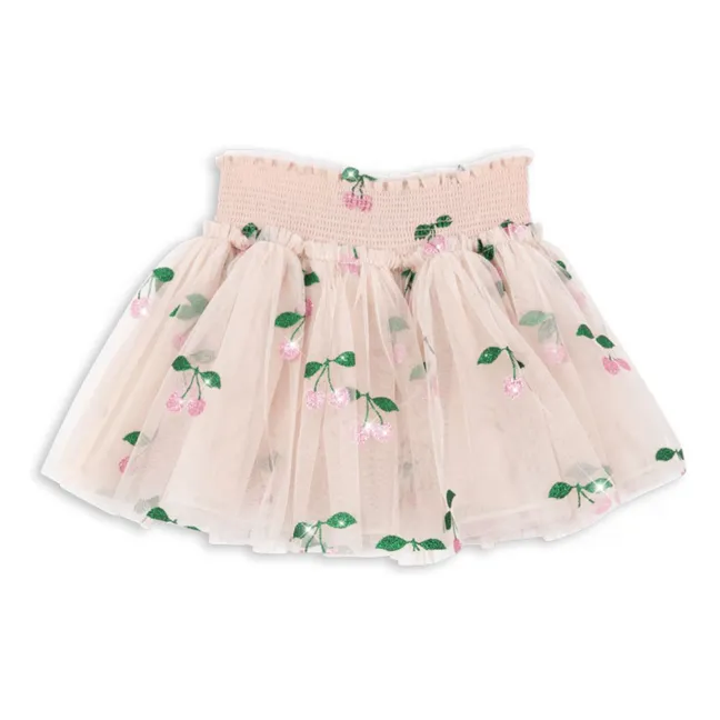 Jupe Tullie Cerises Tulle | Rose pâle