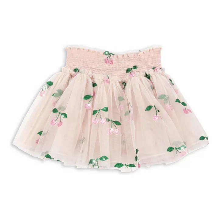 Jupe Tullie Cerises Tulle | Rose pâle- Image produit n°0