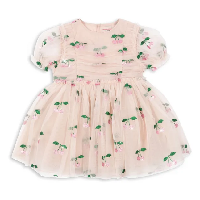 Robe Tullie Cerises Tulle | Rose pâle