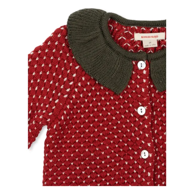 Strickjacke Erdbeere Wolle | Rot
