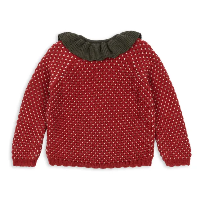 Cárdigan de lana Strawberry | Rojo
