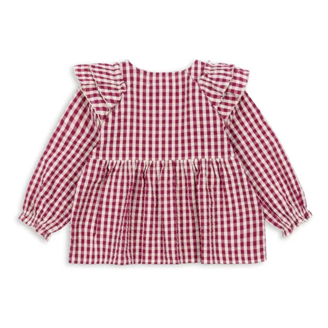 Kim Blouse Organic Cotton Check | Purple
