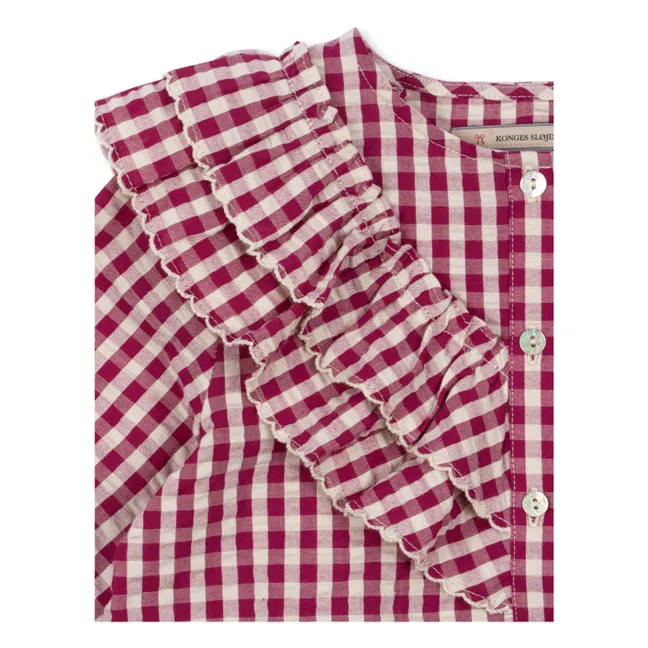 Kim Blouse Organic Cotton Check | Purple