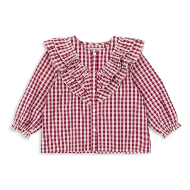 Blusa Kim Algodón Ecológico Cuadros | Violeta