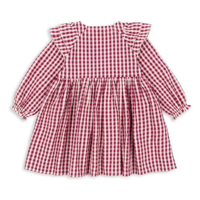 Vestido Kim Algodón orgánico a cuadros | Violeta