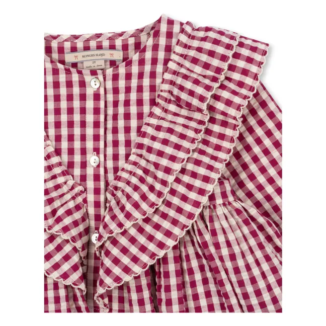 Robe Kim Carreaux Coton Bio | Violet