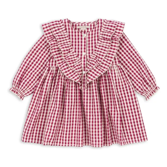 Robe Kim Carreaux Coton Bio | Violet