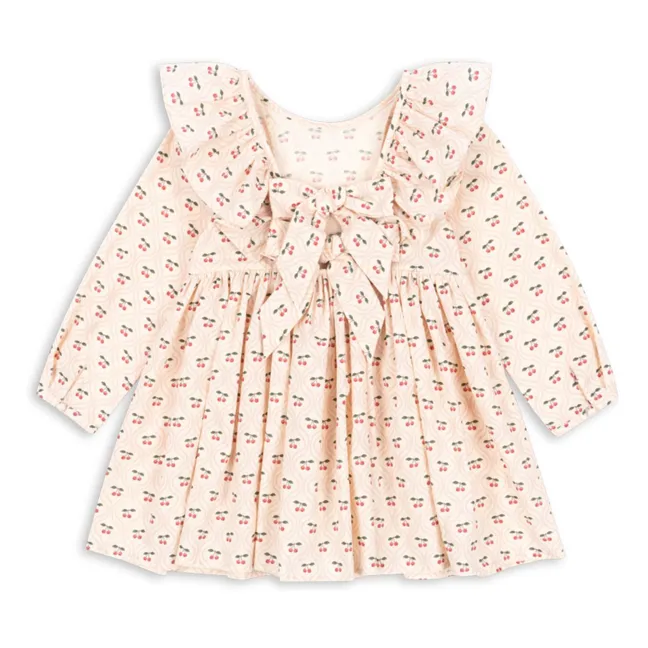 Robe Cianna Cerises Coton Bio | Rose pâle