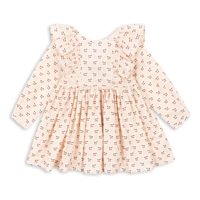 Robe Cianna Cerises Coton Bio | Rose pâle