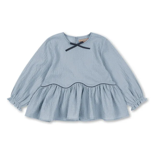 Ava organic cotton blouse | Blue