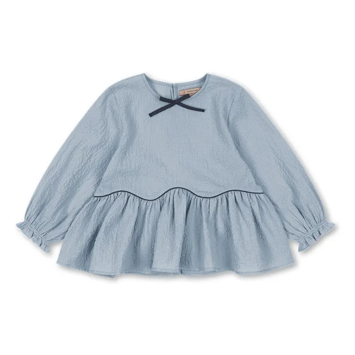 Blouse Ava Coton Bio | Bleu- Image produit n°0