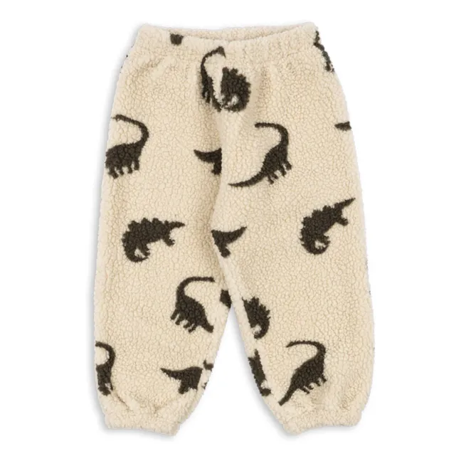 Pantalon Façon Sherpa Jody Dinosaures Fibres Recyclées | Vert kaki