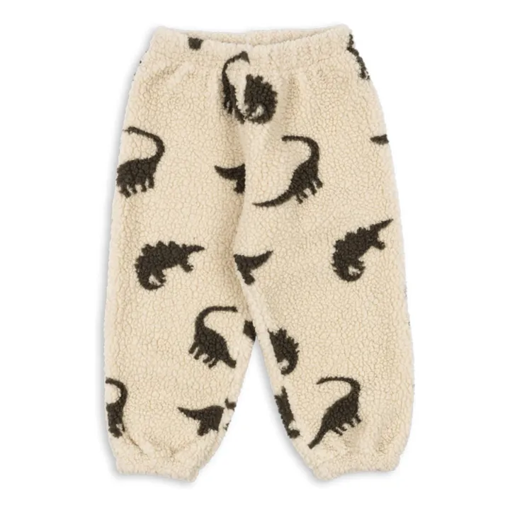 Pantalon Façon Sherpa Jody Dinosaures Fibres Recyclées | Vert kaki- Image produit n°0