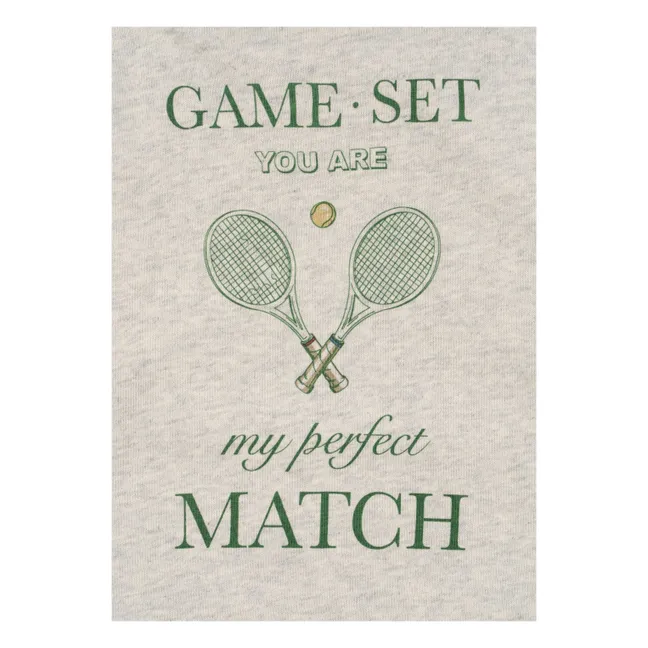 Spotty organic cotton polo shirt | Heather beige