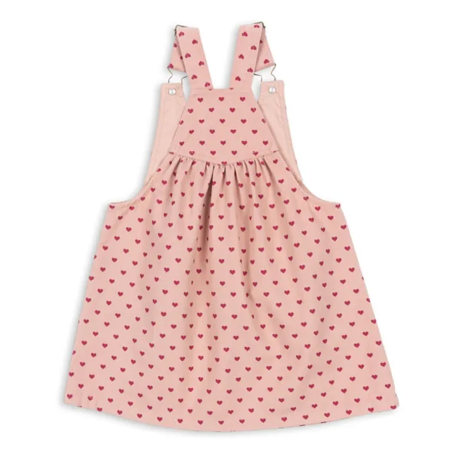 Robe Salopette Nola Cœurs Coton Bio | Rose