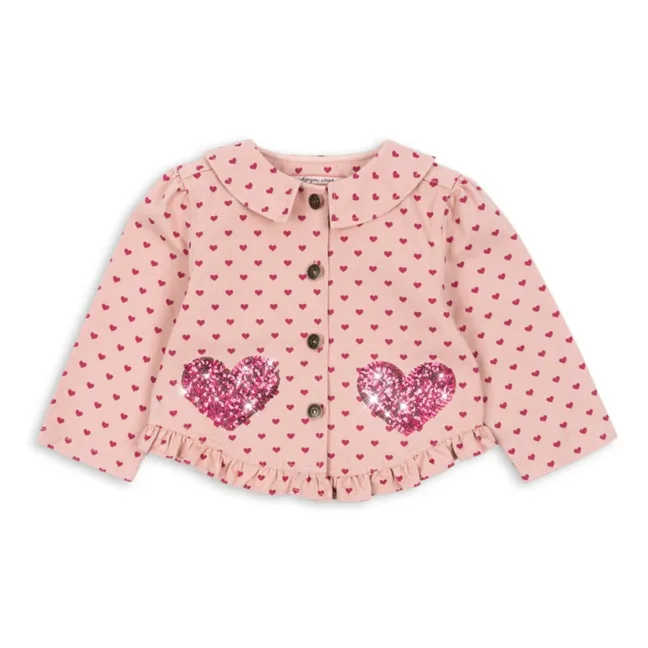 Veste Nola Cœurs Coton Bio | Rose