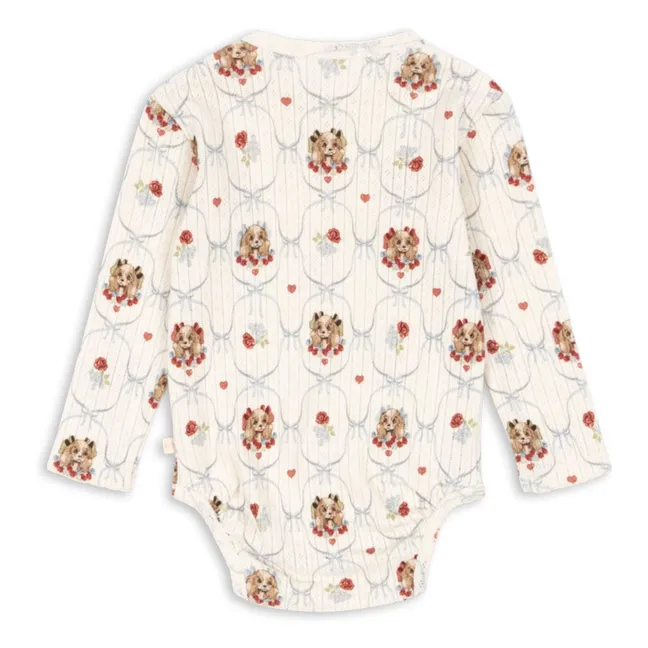 Body Minnie Chiens Pointelle Coton Bio | Ecru