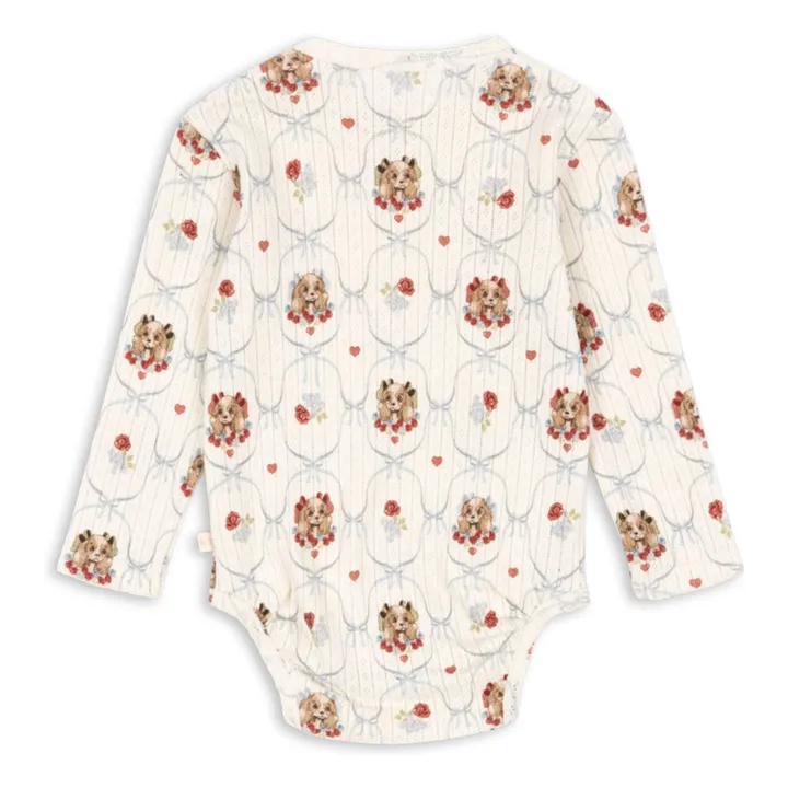 Body Minnie Chiens Pointelle Coton Bio | Ecru- Image produit n°1