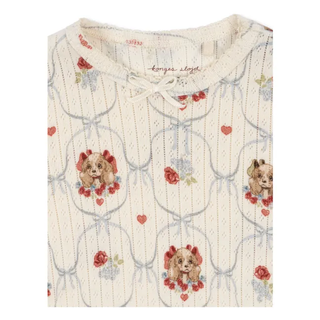 Body Minnie Chiens Pointelle Coton Bio | Ecru