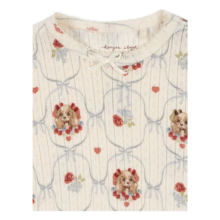Body Minnie Chiens Pointelle Coton Bio | Ecru- Image produit n°2