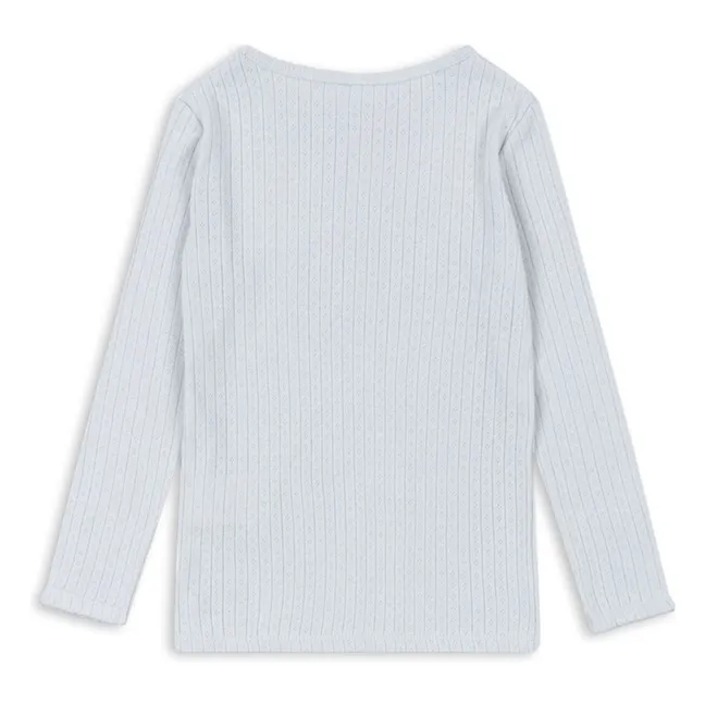 Camiseta Minnie Pointelle de algodón orgánico | Azul Pálido