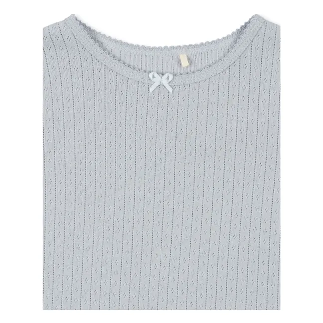 T-shirt Minnie Pointelle Coton Bio | Bleu pâle