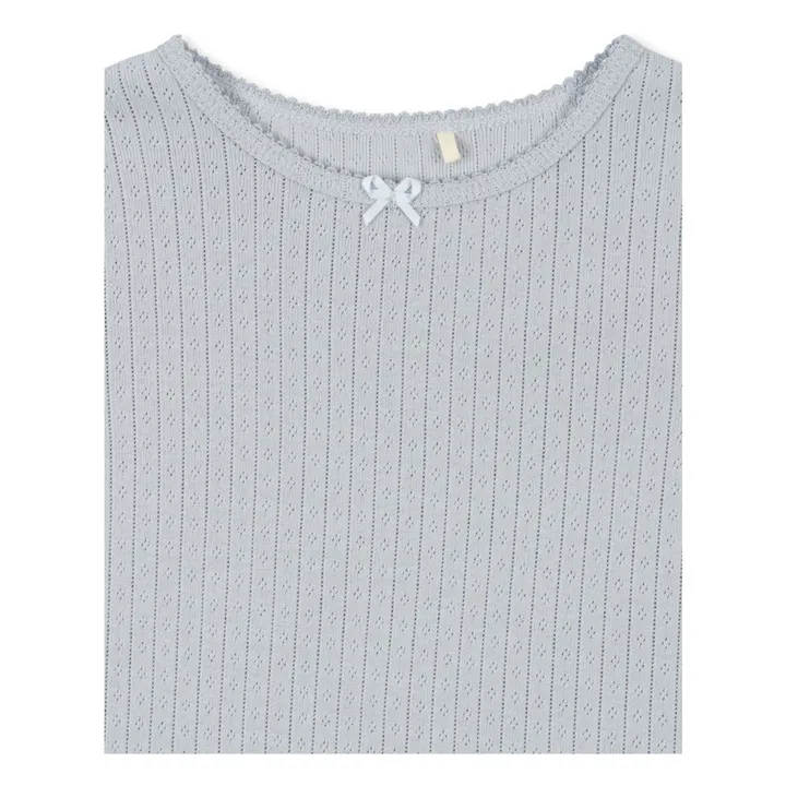 T-shirt Minnie Pointelle Coton Bio | Bleu pâle- Image produit n°2